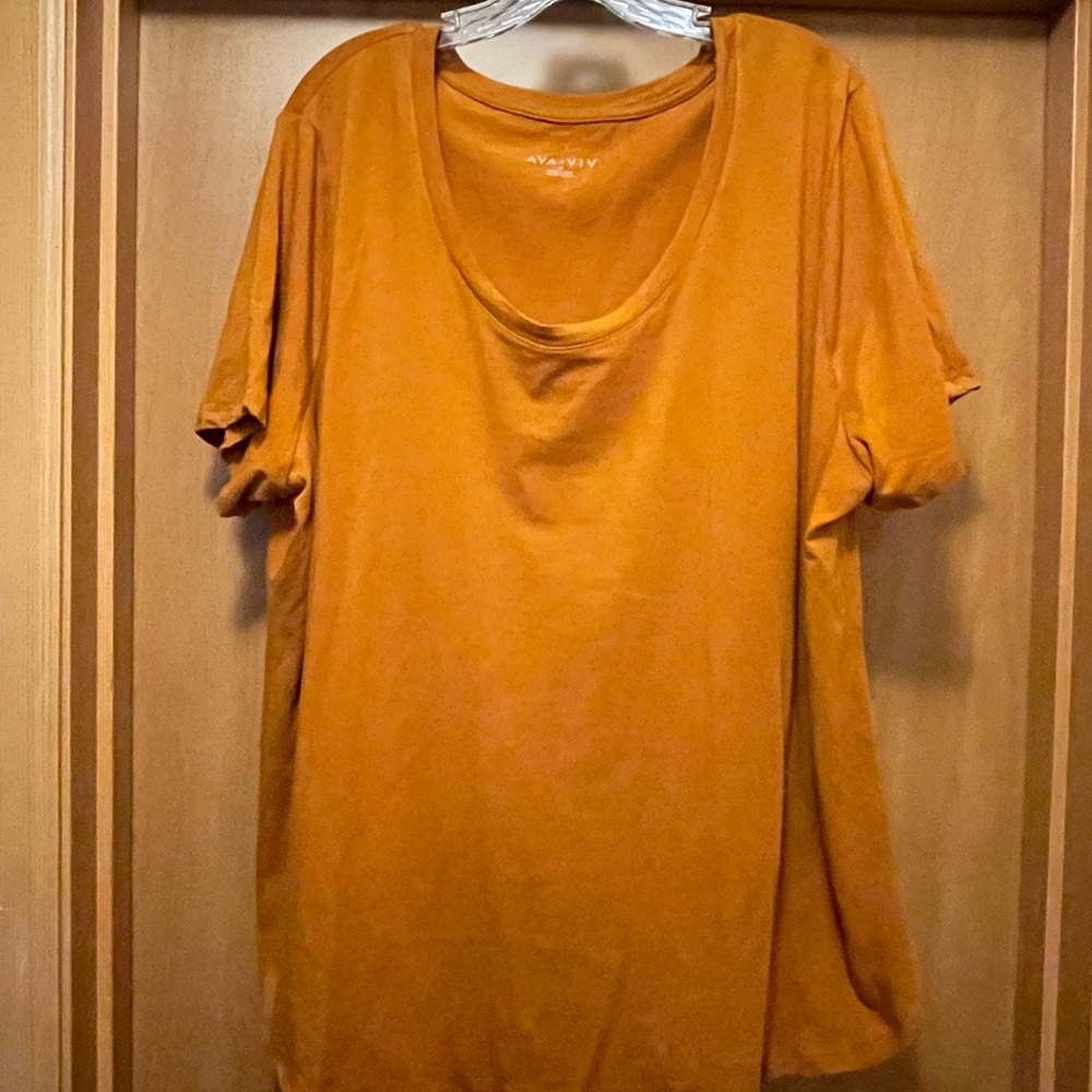 Ava & Viv Orange Flutter Sleeve Relaxed T-Shirt